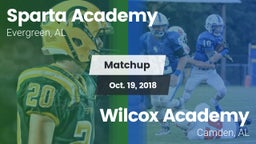 Matchup: Sparta Academy vs. Wilcox Academy  2018