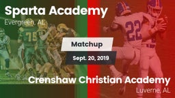 Matchup: Sparta Academy vs. Crenshaw Christian Academy  2019
