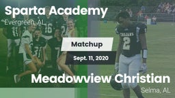 Matchup: Sparta Academy vs. Meadowview Christian  2020