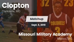 Matchup: Clopton/Elsberry vs. Missouri Military Academy  2019