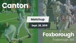 Matchup: Canton High vs. Foxborough  2018