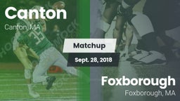 Matchup: Canton High vs. Foxborough  2018