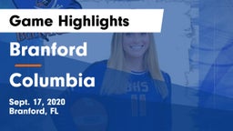 Branford  vs Columbia  Game Highlights - Sept. 17, 2020