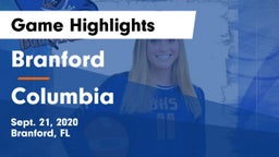 Branford  vs Columbia  Game Highlights - Sept. 21, 2020