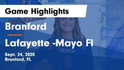 Branford  vs Lafayette -Mayo Fl Game Highlights - Sept. 24, 2020