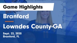 Branford  vs Lowndes County-GA Game Highlights - Sept. 23, 2020