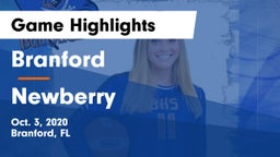 Branford  vs Newberry Game Highlights - Oct. 3, 2020