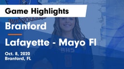 Branford  vs Lafayette - Mayo Fl Game Highlights - Oct. 8, 2020