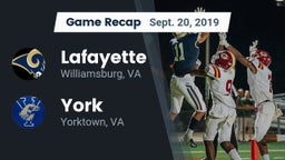 Recap: Lafayette  vs. York  2019