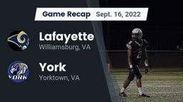 Recap: Lafayette  vs. York  2022