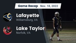 Recap: Lafayette  vs. Lake Taylor  2022