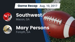 Recap: Southwest  vs. Mary Persons  2017