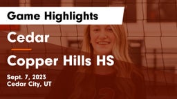 Cedar  vs Copper Hills HS Game Highlights - Sept. 7, 2023