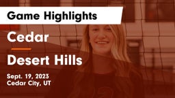 Cedar  vs Desert Hills  Game Highlights - Sept. 19, 2023