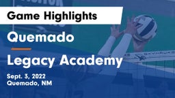 Quemado  vs Legacy Academy Game Highlights - Sept. 3, 2022