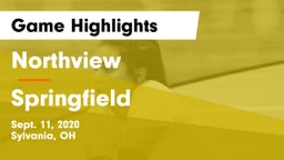 Northview  vs Springfield  Game Highlights - Sept. 11, 2020