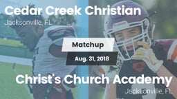 Matchup: Cedar Creek Christia vs. Christ's Church Academy 2018