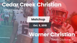 Matchup: Cedar Creek Christia vs. Warner Christian  2018