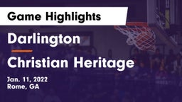 Darlington  vs Christian Heritage  Game Highlights - Jan. 11, 2022