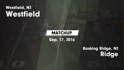 Matchup: Westfield vs. Ridge  2016