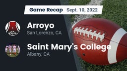 Recap: Arroyo  vs. Saint Mary's College  2022