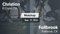 Matchup: Christian vs. Fallbrook  2016
