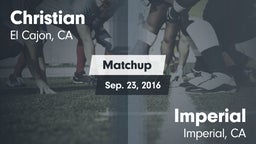 Matchup: Christian vs. Imperial  2016