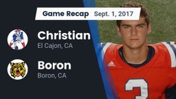Recap: Christian  vs. Boron  2017