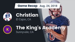 Recap: Christian  vs. The King's Academy  2018