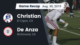 Recap: Christian  vs. De Anza  2019