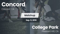 Matchup: Concord  vs. College Park  2016