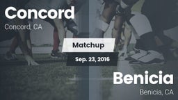Matchup: Concord  vs. Benicia  2016