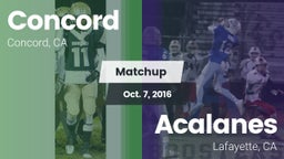 Matchup: Concord  vs. Acalanes  2016