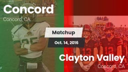 Matchup: Concord  vs. Clayton Valley  2016
