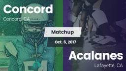 Matchup: Concord  vs. Acalanes  2017