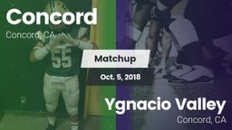 Matchup: Concord  vs. Ygnacio Valley  2018
