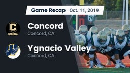 Recap: Concord  vs. Ygnacio Valley  2019
