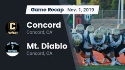 Recap: Concord  vs. Mt. Diablo  2019