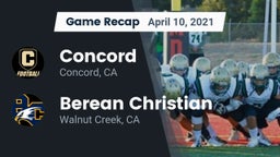 Recap: Concord  vs. Berean Christian  2021