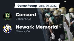 Recap: Concord  vs. Newark Memorial  2022