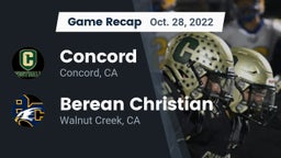 Recap: Concord  vs. Berean Christian  2022