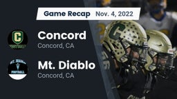 Recap: Concord  vs. Mt. Diablo  2022
