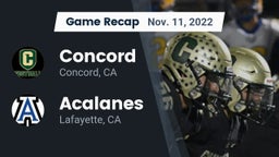 Recap: Concord  vs. Acalanes  2022