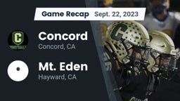 Recap: Concord  vs. Mt. Eden  2023