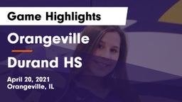 Orangeville  vs Durand HS Game Highlights - April 20, 2021