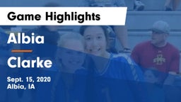 Albia  vs Clarke  Game Highlights - Sept. 15, 2020