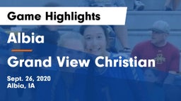 Albia  vs Grand View Christian Game Highlights - Sept. 26, 2020