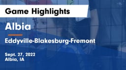 Albia  vs Eddyville-Blakesburg-Fremont Game Highlights - Sept. 27, 2022