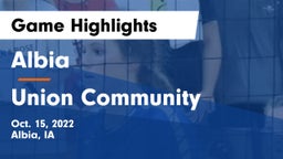 Albia  vs Union Community  Game Highlights - Oct. 15, 2022