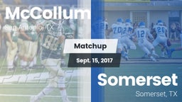 Matchup: McCollum vs. Somerset  2017